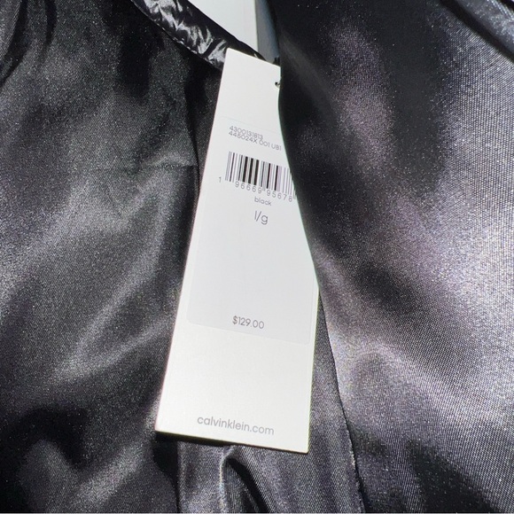 Calvin Klein Black Slim Puffer Vest with Faux Fur Collar - Picture 6 of 7